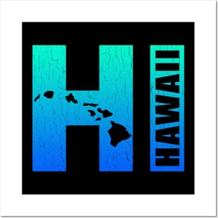 Hawaii HI (vintage distressed look) Posters and Art